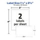 thumbnail image 4 of LABEL 1.5x2.75 WHT 75ct, 4 of 4