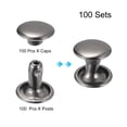 thumbnail image 3 of Unique Bargains 100 Sets Leather Rivets 8mm Double Cap Rivets 8mm Height Studs Gun-black, 3 of 5