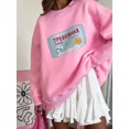 thumbnail image 1 of Bornladies-Sudadera cálida con estampado para mujer, sudaderas holgadas con cuello redondo, sudaderas con capucha elegantes de gran tamaño, jersey informal de moda para otoño e invierno para oficina, 1 of 5