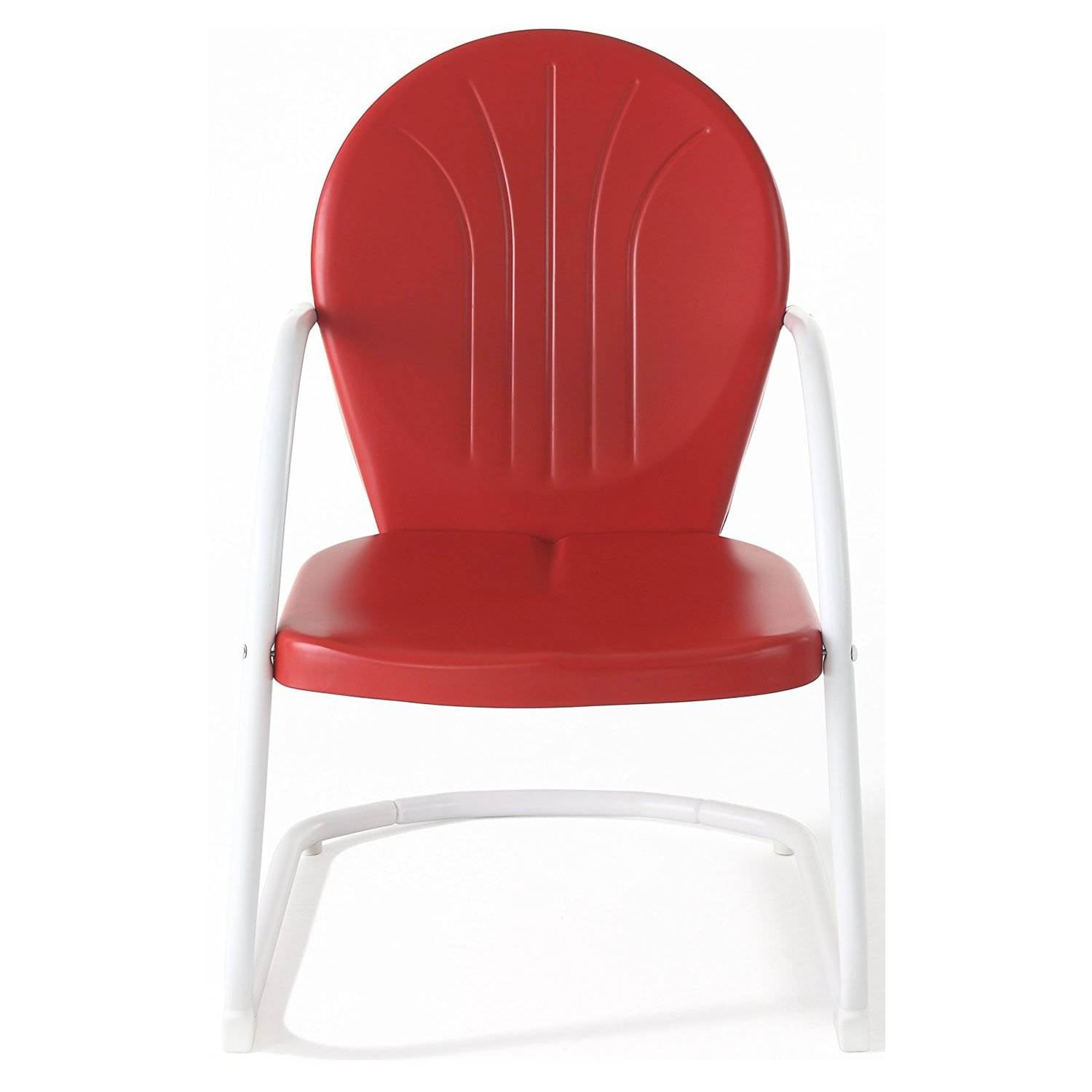 red metal porch chairs