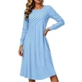 thumbnail image 5 of Omexry Cute Summer Dresses Women's Fashion And Leisure Splicing Long Sleeve Round Neck Loose And Comfortable Dress, 5 of 7