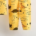 thumbnail image 7 of Xudanell Toddler Boys Pajamas Kids Dinosaur Summer PJS Monster Truck Boy Tractor Jammies Hockey Short Sets 2-7 Years (Light Yellow, 12-18 Months), 7 of 7