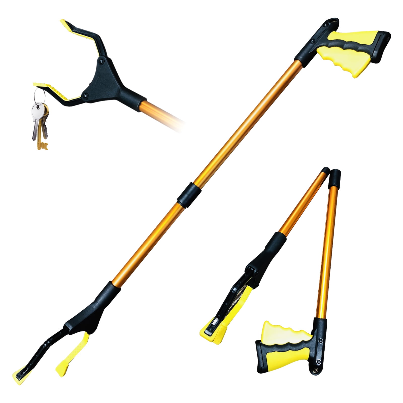 32" Foldable Reacher Grabber Tool with, Extra Long Trash Claw Grabber