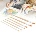 thumbnail image 4 of Juego De Pinceles Para Pintura Al óleo De Acuarela, 6 Uds., Pelo De Nailon, Mango De Madera, Pinceles Para Pintura De Acuarela Acrílica, 6 Uds., Cabeza Redonda Cergrey 6 uds cabeza redonda, 4 of 8