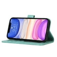 thumbnail image 4 of Dteck Wallet Case for iPhone 11 6.1", Shockproof Magnetic Flip Kickstand Embossed Pattern PU Leather Card Slots Protective Cover with Hand Strap For iPhone 11,Green, 4 of 11