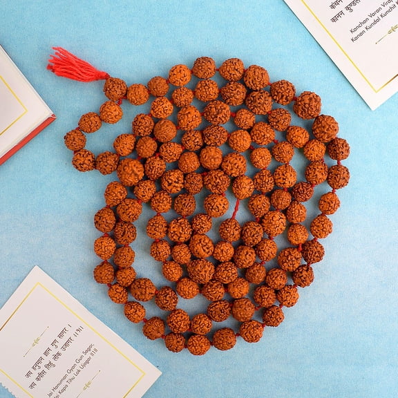 SATVIK 10MM 5 Mukhi Rudraksha Mala (108 1 Beads) – Natural Panchmukhi Rudraksh Jap Mala for Meditation, Yoga, Pooja, Chanting & Spiritual Wear, Unisex Brown Bead Necklace for Men & Women