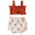 thumbnail image 1 of Xingqing 2PCS Bébé Baby Filles Couleur Unie Débardeurs avec Imprimé Triangle Short, 1 of 9