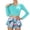 czb# Mint Green363, variant on Huowey Toddler Girls Two Piece Swimsuits Long Sleeve Solid Color V-Neck Front Cross Upf 50 Sun Rash Guard Crop Tops High Waist Floral Print Swim Shorts Beachwear Bathing Suit,Blue,6-7 Years