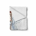 thumbnail image 2 of Anime Soft Flannel Fleece Throw Blanket, Cartoon Illustration of Angel Wings and Flowers Fairytale Japanese Manga Print, Cozy Plush for Indoor and Outdoor Use, 70" x 90", White Blue, by Ambesonne, 2 of 6