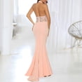 thumbnail image 4 of Lovskoo 2024 Wedding Guest Dresses for Women Evening Gown Halter Halter Lace Wedding Gown Long Cocktail Dresses 2023 Pink, 4 of 5