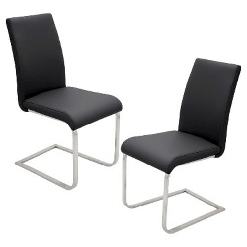 Foster Contemporary Dining Chair Stainless Steel/Black - LumiSource