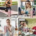 thumbnail image 7 of Pink Breast Cancer and Pioneer Flower Tumbler with Handle and Lid,40oz Double Wall Vacuum Insulated Tumbler,Cups Gift for Women and Men, 7 of 7