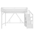 thumbnail image 6 of Bellemave Twin XL Loft Bed with Stairs and Storage Wardrobe, Metal Loft Beds Frame with USB Ports and LED Lights,Game Loft Bed Twin XL with Large Under-Bed Space, Easy Assembly (White), 6 of 8