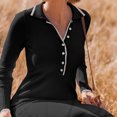 thumbnail image 4 of Efsteb Women's Bodycon Dresses Ribbed Knit Long Sleeve Maxi Dress Slim Solid Pencil Long Dress Casual Fall Winter Clothes (Black,S), 4 of 8