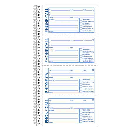 Adams(R) Spiral Bound Phone Message Book, 11in. x 5 1/4in., Book Of 400 Messages, ABFSC1154D