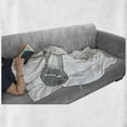 thumbnail image 6 of Popstar Party Soft Flannel Fleece Throw Blanket, Hand Drawn High Sign for Rock Music Lovers and Microphone Sketch Art, Cozy Plush for Indoor and Outdoor Use, 50" x 70", Black and White, by Ambesonne, 6 of 6