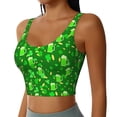 thumbnail image 2 of Xecao St Patrick's Day2 for Sports Bra with Removable Pads, Crop Tank Top Design, Women's Longline Sports Bra - Non-Wired - Medium, 2 of 9