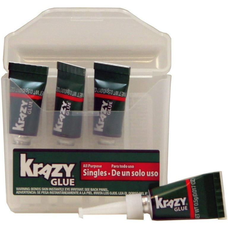  Krazy Glue Krazy Glue Single-Use Tubes w/Storage Case, 0.07 oz,  4/Pack : Industrial & Scientific