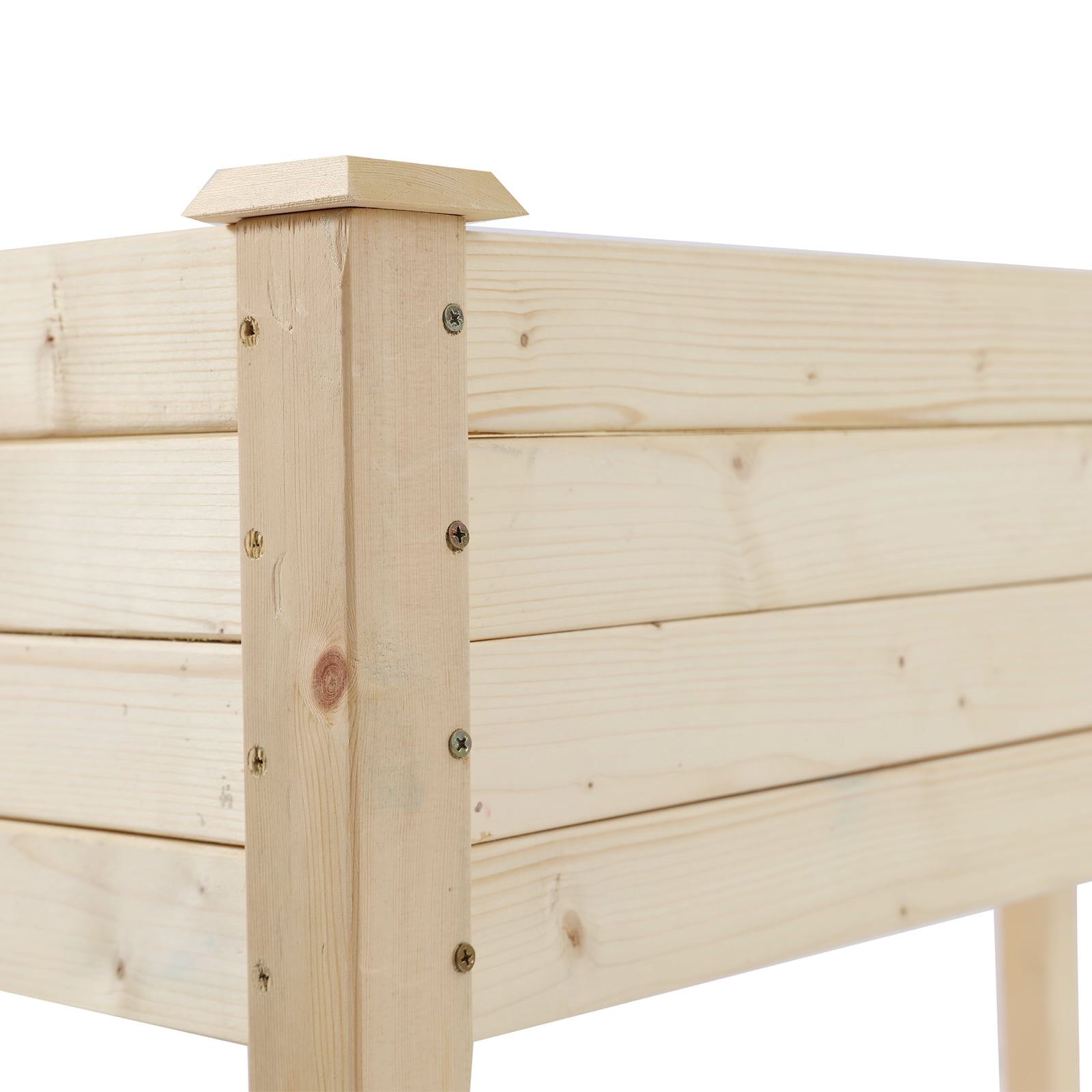 Ktaxon Wooden Raised Garden Bed, Elevated Planter Box Stand for Vegetables & Flowers, Burlywood