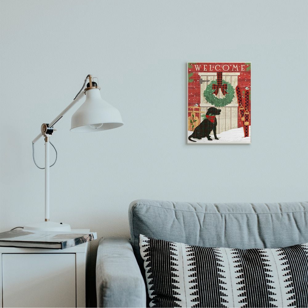 Industries Charming Country Holiday Welcome Home Pet Scene 10 in x 15 in Framed Painting Art Prints, by Stupell Home Décor