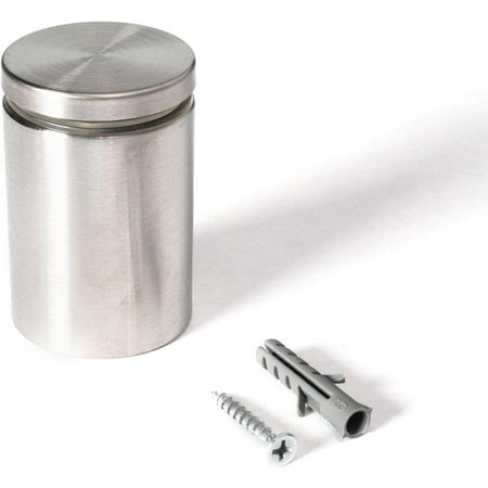 

Stainless Steel Standoff 1-1/2 Inch Diameter x 2 Inch Barrel Length Brushed Finish for PVC Glass and Sign Stand Off Wall Anchors and Screws 20 Piece Store/Restaurant Pack