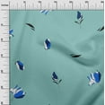 thumbnail image 3 of oneOone Cotton Flex Teal Blue Fabric Floral Magnolia Diy Clothing Quilting Fabric Print Fabric By Yard 40 Inch Wide, 3 of 4