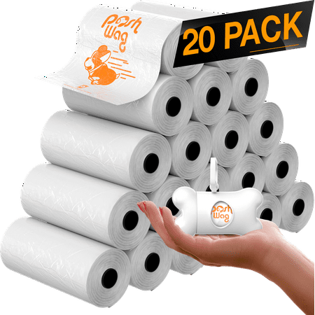 20 Rolls Dog Poop Bag with Dispenser and Leash Clip Best Pet Waste Poop Bags Refill No-Core Biodegradable (Best Position To Poop With Hemorrhoids)