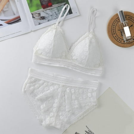 Women Lingeries Two Piece Lace Lingerie Set Wireless Bra and Panty Set