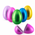 thumbnail image 2 of Set of 6 Large Matte Metallic Easter Eggs Fillable Plastic Hinged Eggs Premium Egg Hunt Set 3.15 Inches, 2 of 6