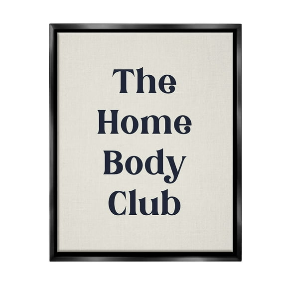 Stupell Industries Minimal Introverted Phrase Typography Painting Black Floater Framed Canvas Art Print Wall Art, 17 x 21