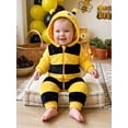 thumbnail image 6 of RUINIXCW Newborn Baby Girl Boy Halloween Bee Costume Cosplay Outfit Infant Fall Winter Clothes Snowsuit Fleece Jumpsuit Long Sleeve Zip Hooded Romper, 6 of 10