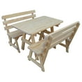 thumbnail image 1 of Yellow Pine Picnic Table with 2 Backed Benches Size 6ft - 8ft, 1 of 11