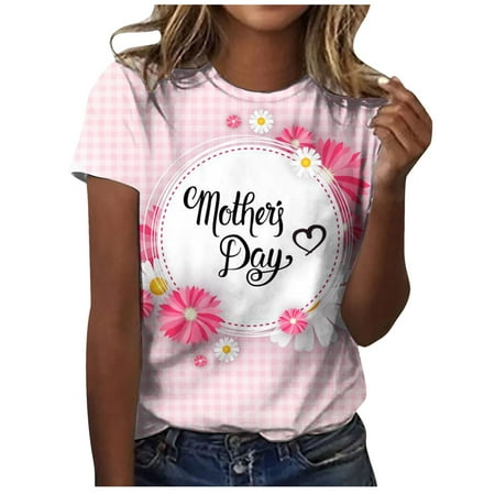 

2023 Mother S Day Maternity Shirt Women Tee Top Mother s Day O-Neck Casual Summer Tops easter sunday blouse