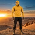 thumbnail image 5 of Dresfit Mens Sun Shirts Upf 50+ Long Sleeve Fishing Shirt 2026 Summer Hooded Workout Pullover Big and Tall Muscle Hiking Hoodies with Face Mask Orange 4XL, 5 of 9