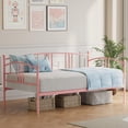 thumbnail image 1 of QinaQin Canapé-Lit Double en Métal, Sans Cadre Rabattable, Espace de Rangement en Dessous, Barres en Acier à Haute Résistance, Style Moderne, Convient à la Chambre Ou au Salon, 1 of 8