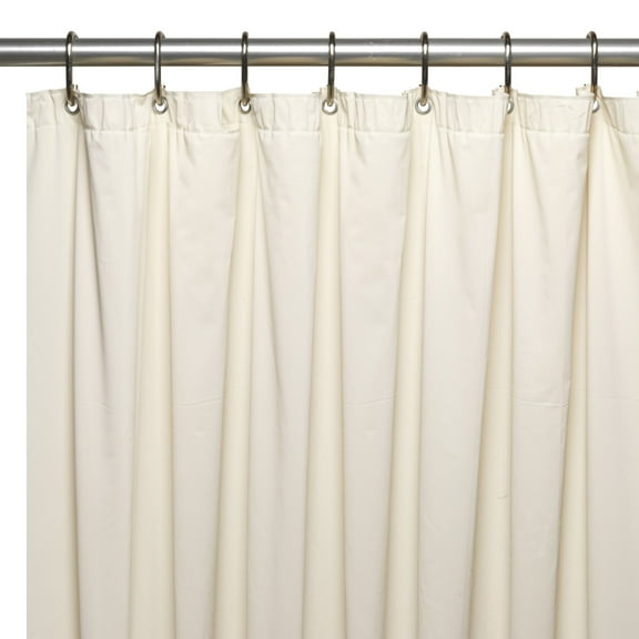 Premium 4 Gauge Vinyl Shower Curtain Liner w/ Weighted Magnets and Metal Grommets in Bone