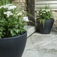 thumbnail image 5 of Step2 Fernway 20" Tall 2 Pack Round Concrete Indoor Outdoor Plastic Planter, Gray, 5 of 14
