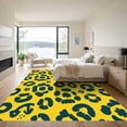 thumbnail image 3 of ODIKA 8'x10' Machine Washable Non-Slip Area Rug, Retro Chic Spotted with Animal Motifs and Layered Contrast High Traffic Rug, Yellow, 901578, 3 of 7