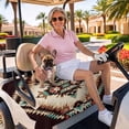 thumbnail image 3 of Golf Cart Seat Covers for 2 Seater,Brown Teal Red Boho Microfiber Cart Seat Towel Blanket,Ethnic Vintage Geometric Abstract Absorbent Breathable Non Slip Bench Seats Protector for Golf Course 51"x31", 3 of 9