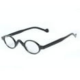 thumbnail image 4 of Men Women Small Oval Vintage Reading Glasses 2.00 Black Classic Spring Hinge Readers +2.00 Strength for Small Face, 4 of 5