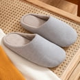 thumbnail image 2 of Fuzzy Slippers For Women Couples Fall Winter Home Warm Cotton Slippers Solid Color Men Couples Home Simple Silent Cotton Slippers Warm Cozy Winter House Slippers Bedroom Indoor House Shoes, 2 of 7