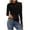 Black, variant on mgoYE Women's Mesh Top Long Sleeve Mock Neck Sheer Blouse Floral Lace Tops(Black,XL)