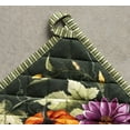 thumbnail image 2 of Maison d' Hermine Pumpkin Garden - Dark Green 100% Cotton Set of 2 Pot Holders with Loop Heat Resistant for BBQ | Cooking | Baking | Grilling | Microwave | Barbecue | Autumn/Winter (8 Inch by 8 Inch), 2 of 3