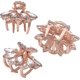 thumbnail image 5 of Juego de 3 pequeñas pinzas para el pelo metálicas teñidas en oro rosa con diamantes de imitación y cristales para mujeres y niñas, 5 of 5