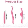 thumbnail image 2 of 3pcs Eyelash Tweezers Tool, 3 Designs False Eyelash Extension Tweezers Set Stainless Steel Lash Cluster Applicator with Comb Multifunctional Makeup Kit Tweezers for Women, Beginners (Pink), 2 of 7