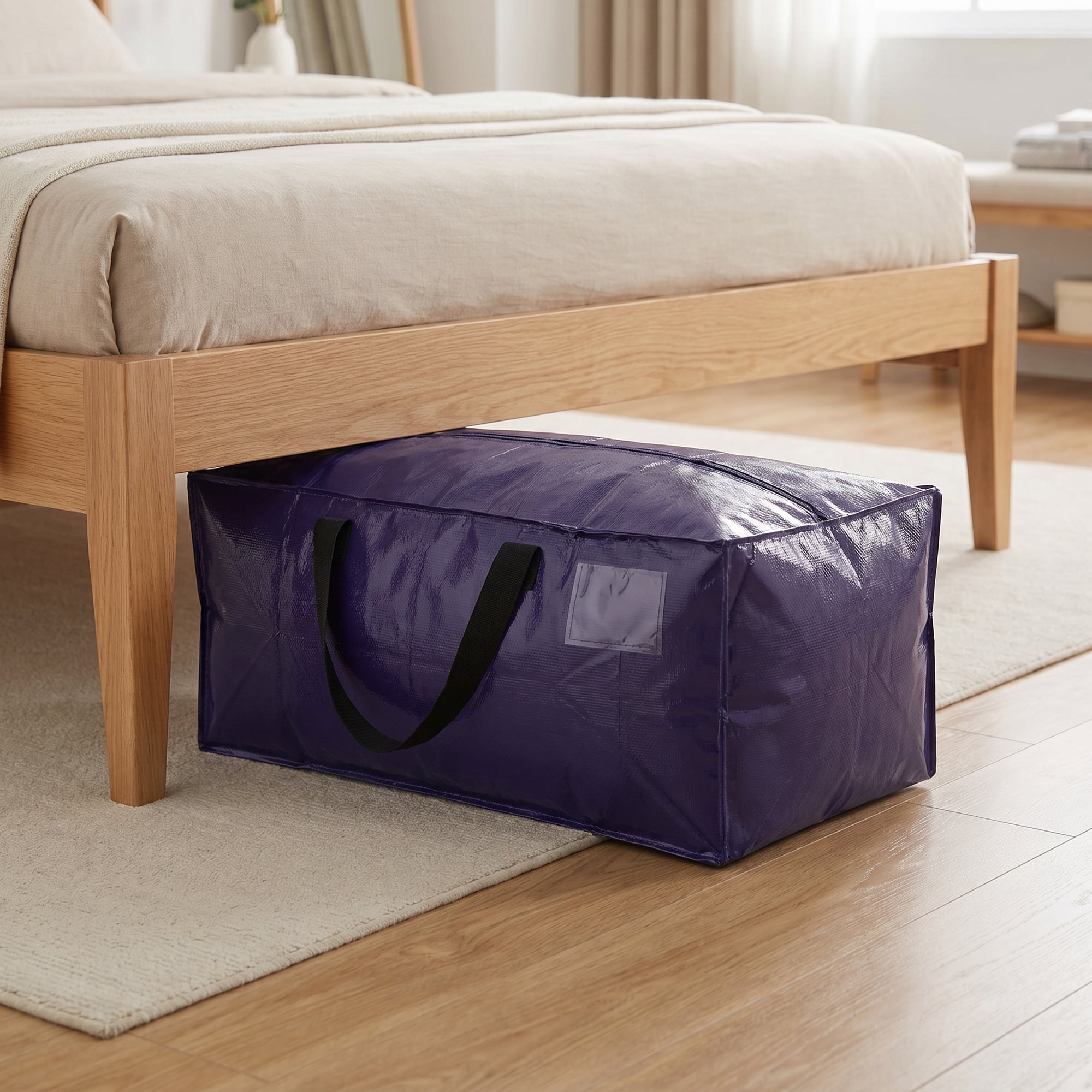 Unique Bargains Spacious PP Packing Bag with Zipper Closure Dark Blue 29.1"x13.0"x14.6"