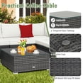 thumbnail image 6 of GVN Outdoor Furniture Sets, Outdoor Conversation Set,7 Pieces Patio Rattan Furniture Set Sectional Sofa Garden Cushion-White, 6 of 7