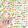 104Pcs Realistic Mini Dinosaur Figure Toys Set for Kids Education Birthday Gift, Dinosaur Learning Educational Toy Party Favor Cake Toppers Including T-Rex, Triceratops, Velociraptor, etc