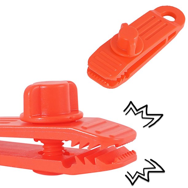 Accesorios de camping Gnobogi, suministros de senderismo, 2 clips para lona, abrazaderas de bloqueo resistentes, clip para tienda de campaña, abrazadera para toldo, abrazadera de bloqueo, espacio