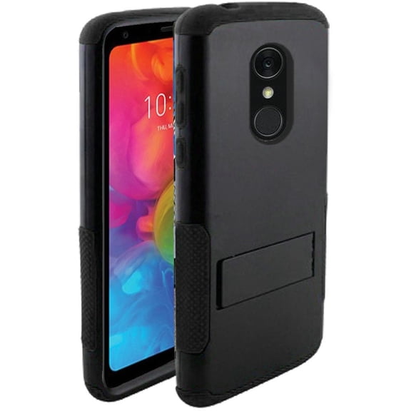 GSA Snap-On Rugged With Kick Stand Case LG Q7 Plus (2018) & Q7 BLACK